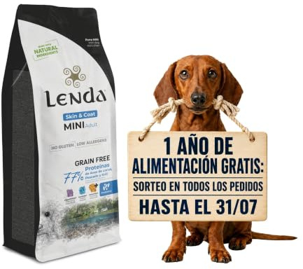 Lenda Hypoallergenic Mini Skin & Coat 2 kg - Pienso Hipoalergénico para Perros de Raza Pequeña con Alergias - Comida para Perros Pequeños - Pienso Natural