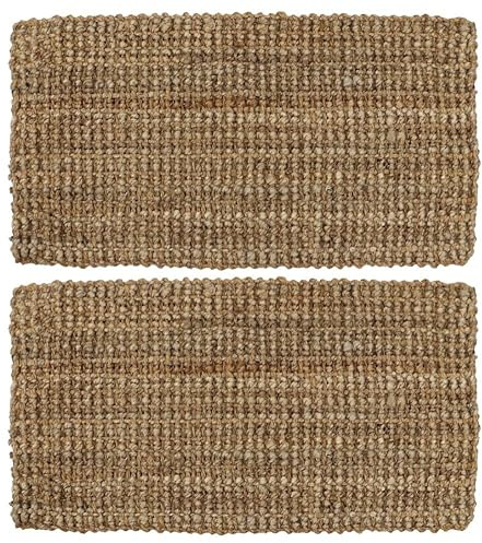 Vingardium Leviosa VL - Zerbino in fibra di iuta naturale, tessuto a mano, passatoia per ingresso, corridoio e soggiorno, ecologico, 40 x 70 cm (confezione da 2)