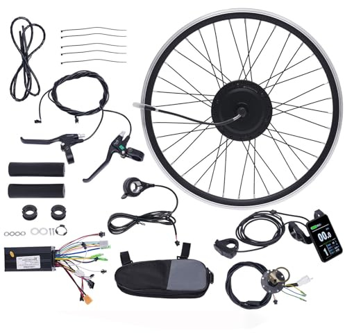 YyanLAK Kit Bicicleta Electrica, Kit Bici Electrica, Kit de Conversión de Bicicleta Eléctrica 27,5 Pulgadas, Rueda Delantera 36 V 500 W, Motor Máximo 35-40 km/h, Pantalla LCD, Tracción