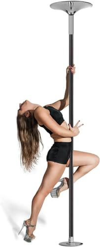 AviiSo Barra Pole Dance con Cubierta de Silicona Negra, Kit de Barra de Baile portátil Alta para Gimnasio en casa, Carga 200kg