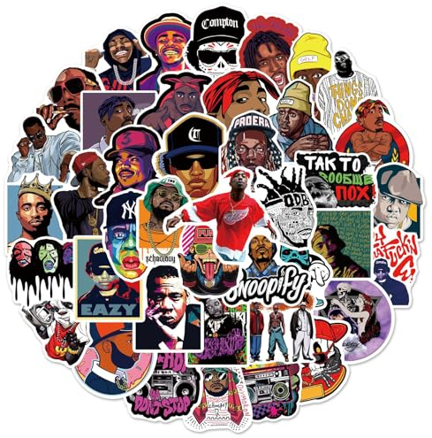 Hip-Hop-Rap Sticker Set, 2 X 50 Musik Aufkleber, Sticker Aesthetic, Auto Aufkleber, Wasserfeste Vinyl Stickers, Graffiti Sticke-r Erwachsene, Coole Sticke-r für Tassen Laptop Skateboard