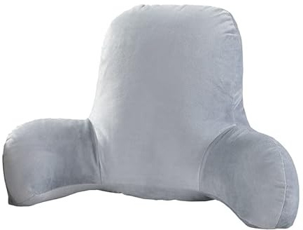 Lichi Reading Pillow, TV Relax Pillow, Lumbar Support Pillow for Car and Office, Back Support Cushion with Washable Cover, Bed Rest Pillow with Support Arms, Perfect for Adult Kids (Grey)
