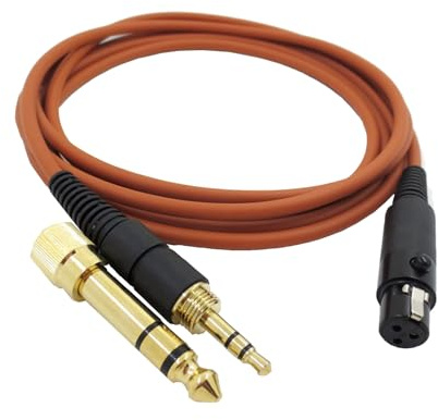 Yaowanguan Kabel für AKG Q701 K712 K702 K271S K240S K240MK K181 K141 K171 K371 Kopfhörer,Ersatz-Mini XLR Audiokabel mit 6.35mm Adapter,2m/6.6ft,Orange