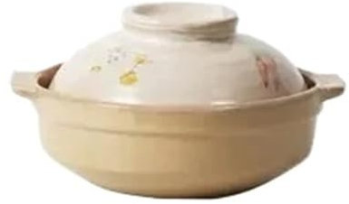 LSNNMU Cacerola Olla for Sopa, cazuela de Barro, Cacerola de cerámica, Olla for Sopa, sartén Resistente a Altas temperaturas for Cocina, cazuela(Beige02)