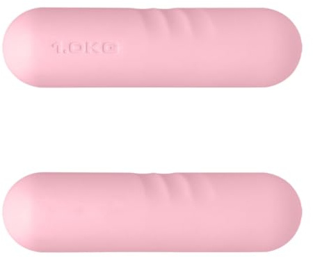 Ronyme 2 Pezzi Manubri con bilanciere Set di manubri Attrezzatura Antiscivolo Fitness Sollevamento Pesi a Mano Bambini Adulti per Corsa Barre Danza, Rosa