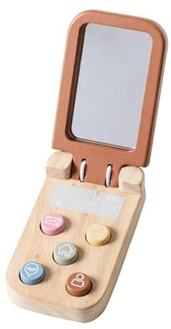 Ysyqkn Wooden Toy Mobile Phone for Babies And Toddlers, Boys And Girls,