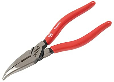 Wiha 32625 Bent Long Nose Pliers With Cutters, 8-Inch, Copper