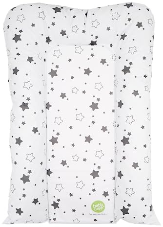 babyCalin Matelas à Langer Flocons Etoiles Grises 50 x 70 cm