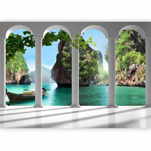 murando Fotomurales Isla 350x256 cm XXL Papel pintado tejido no tejido Decoración de Pared decorativos Murales moderna de Diseno Fotográfico - Naturaleza Paisaje Mar 10110903-13