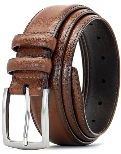 Ashford Ridge Herren 33mm Doppelschleife Ledergürtel - Braun groß
