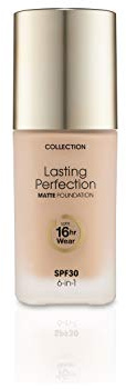 Collection Cosmetics Lasting Perfection Matte Foundation, Full Coverage, 27ml, Light Vanilla