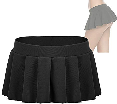 Vandove Super Mini Jupe, Fille Sexy Écolières Plissées Jupe Femmes Très Courte Lingerie Cosplay Vêtements De Nuit Uniforme Costumes Outfit, pour Halloween Noël Saint Valentin