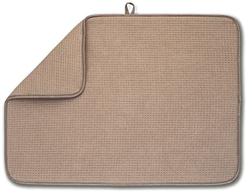 Bellemain XL Dish Mat 24 x 17 ( LARGEST MAT ) Microfiber Dish Drying Mat , Super absorbent ( Mocha )