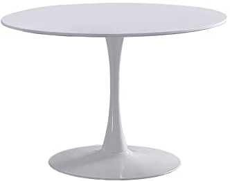 PEGANE Table à Manger Ronde Coloris Blanc - Diamètre 110 x Hauteur 75 cm