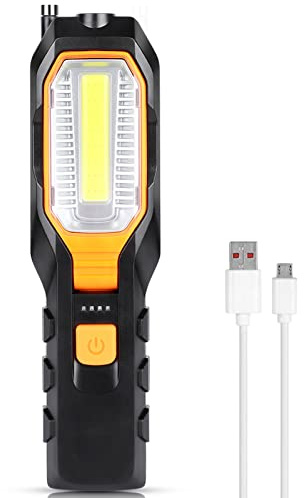 LED-arbetslampa Uppladdningsbar COB LED-inspektionslampa Bärbar Arbetslampa 4 Lägen med Magnetisk Bas och Hängkrok för Bilreparation Hushållsverkstad Bil Camping Nödbruk