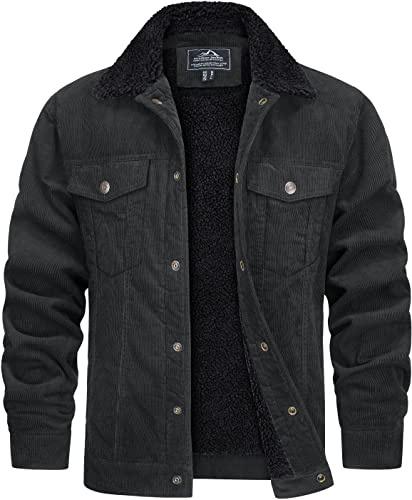 TACVASEN Chaquetas para Hombre Chaqueta Sherpa Chaqueta Cargo de Trabajo de Invierno Chaqueta con Cuello Abajo para Pescar