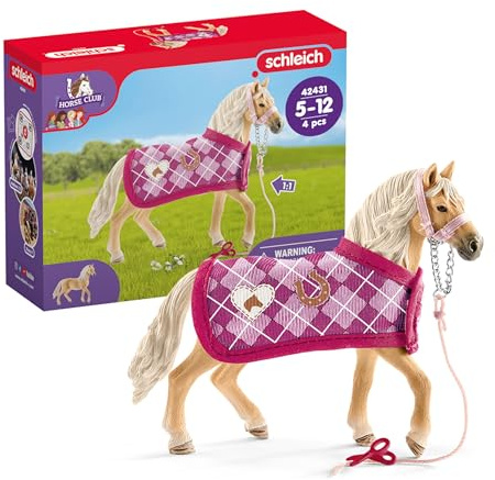 Schleich Horse Club | Sofia’s Accessoires de Mode pour Chevaux 42431 | Set incl. cheval, couverture, longe, ciseaux jouet | cadeau créatif pour filles & garçons | jouet dès 5 ans | 4 pièces