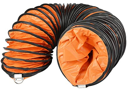 LIGUOYI Flexibel ventilationskanal 300 mm – 600 mm diameter, PVC luftkanal vattentät och flamhämmande, varmluftsslang för fabriker frånluftsfläkt, ventilationsslang med D-ring och krok