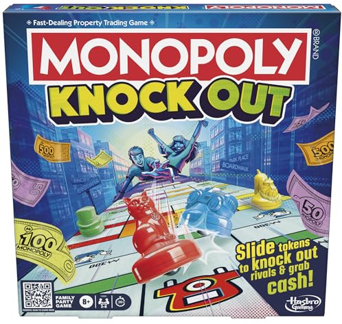 Monopoly Knockout Family Party Game for Kids, Teens, and Adults | Ages 8 and Up | 2-8 Players | 20 Mins. Average | Quick-Playing Board Games