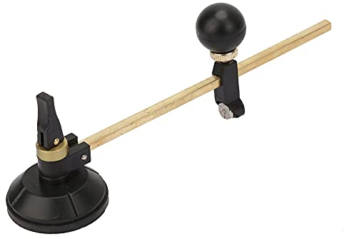 Coupe-Verre Circulaire, Coupe-Ventouse à Coupe Ronde en Verre à 6 Roues Rondes avec Poignée à Bouton Rond et Ventouse, Coupe-carreaux (diamètre 40cm)