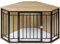 EUGAD Cage d'Angle pour Chien, Table d'Appoint, Niche Intérieur, Caisse pour Grand, Moyen et Petit Chien, avec Porte Verrouillable et Coussin, 111x60x67cm, 0344GL