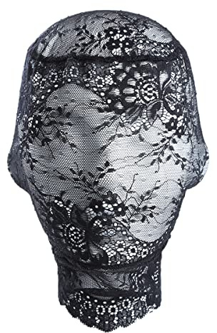 Aiffort 1Pcs Halloween Black Lace Mask Lace Skin Mask Full Face Mask for Halloween Christmas Party Cosplay Costume Props