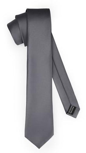 Ladeheid Cravate classique pour hommes, mate, parfaite pour le bureau et les festivités, couleurs variées - Idéale pour les réunions d'affaires, mariages TMM-8 (150cm x 8cm, Graphite)