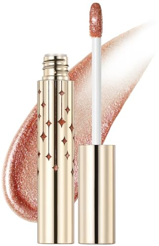 FOCALLURE High Shine Glitter Lip Gloss,Hydrates and Soothes Lips for a Gorgeous,Delivers a Non-sticky Glossy finish,Long-lasting Shine & Fuller-looking Lip Makeup,NU01 JOANNE