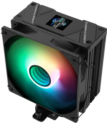 Thermalright Assassin Spirit 120 Vision ARGB Black CPU - Refrigerador de ordenador con 1500 rpm, pantalla LCD IPS de 1,54 pulgadas, pantalla LCD IPS de 1,54 pulgadas, para Intel lga1851/1700, AM4/AM5