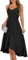 DRESSTELLS Women's Cocktail Dresses, Black Formal Wedding Guest Homecoming Vintage Tea Party Fit Flare Evening Club Ruffle Midi Dress Black XL