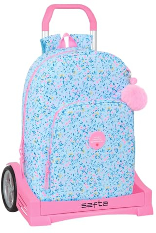 Safta VMB PARAÍSO - Mochila Escolar, con Carro Evolution Incluido, Ideal para Niños de Diferentes Edades, Cómoda y Versátil, Calidad y Resistencia