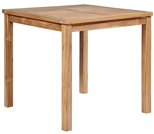 CFODOJ Outdoor Tisch Gartentisch 80x80x77cm massiv Teakholz