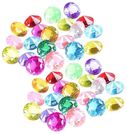 60 Stück Diamanten für Kinder,Dimonds,Edelsteine Deko für Schatzsuche,Edelsteine Deko mit 60 Farbigen Diamant,Diamanten Basteln & Aquarium-Inkl.Muggelsteine-Spiele & Hochzeitsdekoration (20mm Bunte)