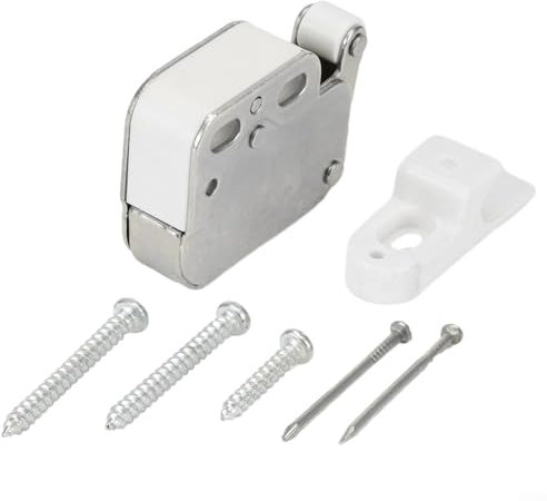 Loquet automatique tactile pour porte de placard avec structure en métal et rouleau en nylon