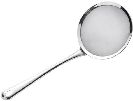 HOLIDYOYO Multi-Function Oil Colander Large Fine Sieve Stand Leaky Over Fine Mesh Strainer Dish Kitchen Taps Sauce Hot Steamer Cooking Oven Cookware Wire Rack Silver Stainless Steel