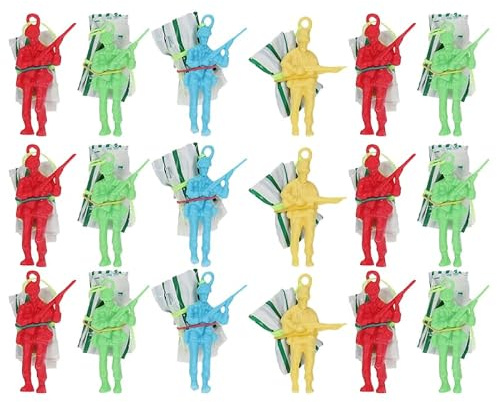 BESPORTBLE 30Pcs Soldier Parachute Toys Set Outdoor Flying Throwing Parachute for Kids Boys Girls Children S Play Activities