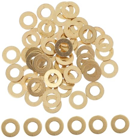 NUOBESTY Juego de 50 Arandelas Planas de Arandelas de Latón para Proyectos de Fijación Juntas de Sellado Métricas Kit de Sello para Herrajes