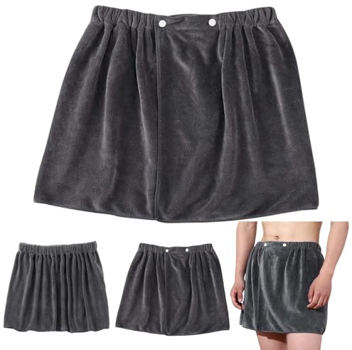 HhBdy Saunakilt Herren, Saunahandtuch Polyester Sauna Kilt 40 x 150 cm Saunatuch Herren Verstellbar, Sauna Kilt Männer Grau für Saunarock Badetuch Strandtuch Sportbekleidung