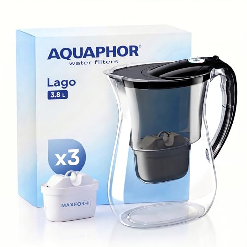 AQUAPHOR Lago Jarra Filtrante - Negro (3 filtros Maxfor)