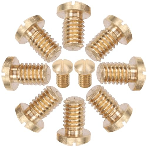 Toyvian 10 Tornillos de Reparación para Saxofón Tenor y Alto de Latón Dorado, Accesorios para Instrumentos de Viento Madera Fácil Reemplazo para Mantenimiento DIY