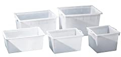 Bac gerbable en polyéthylène, construction conique - capacité 60 l - coloris naturel - Bac Bac en plastique Bac gerbable Conteneur Conteneur en plastique Bac de stockage Bac plastique Bacs Bacs de stockage Bacs en plastique Bacs gerbables Bacs plastiques
