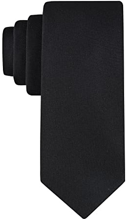 Calvin Klein Men's Black Tie, Black Solid, Regular