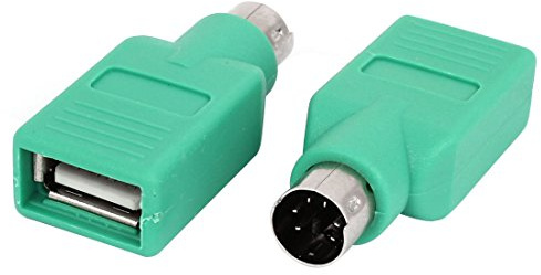 sourcing map 2PCS Green USB to PS/2 Adapter PC Keyboard PS/2 Male to USB 2.0 Female Port Converter Adapter