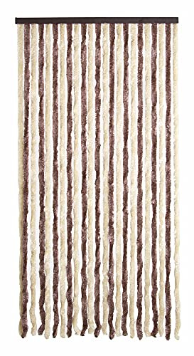 VERDELOOK | Tenda Ciniglia da Sole 100x220 cm, Beige e Marrone, Fili: 24, Tenda per Insetti e Luce, per Porte