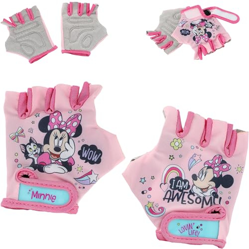 alles-meine.de GmbH Fahrradhandschuhe - Minnie Mouse - abgepolstert - 3 bis 8 Jahre - universal auch für Roller Dreirad Laufrad/Kinderfahrrad Kinder - Mädchen Playhouse - Fahrr..