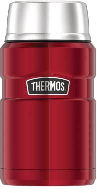 Thermos STAINLESS KING Thermobehälter für Essen rot 0,70l - Edelstahl, absolut dicht, hält Speisen 14h heiß & 24h kalt, BPA-frei