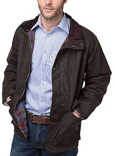 Rydale Men's Cawood Lined Waxed Cotton Wax Jacket Men's Coat for Walking or Shooting Olive