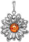 ANDANTE Premium Collection - Echter OSTSEE Bernstein Kettenanhänger in 925 Sterling Silber ** Blume ** Zertifiziert - Gold des MEERES - Farbe COGNAC