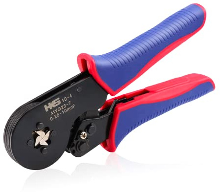 HKS Ferrule Crimping Tool AWG 23-7, Square Ratchet Self-Adjusting Crimper for End-Sleeve Terminals