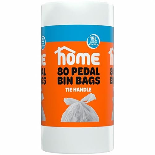 Home 80pk Handy Bags (Pedal Bin) 15L Tie Handle